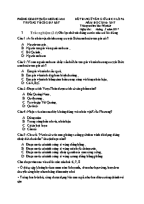 Đề thi giữa học kì II Ngữ văn lớp 6 - Năm học 2016-2017 - Trường THCS Giáp Bát